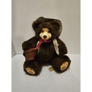 Robert Raikes Bear Brownie #864/1000 Wooden Face Limited Edition Collectible